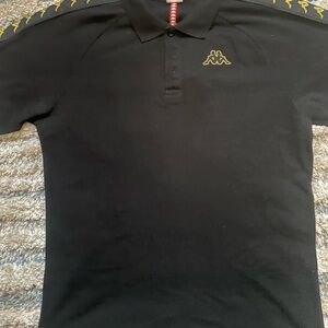 Kappa Polo Shirt in Black with Gold Details